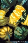 semi-abstract painting of acorn squash