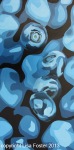 semi-abstract painting of blueberries